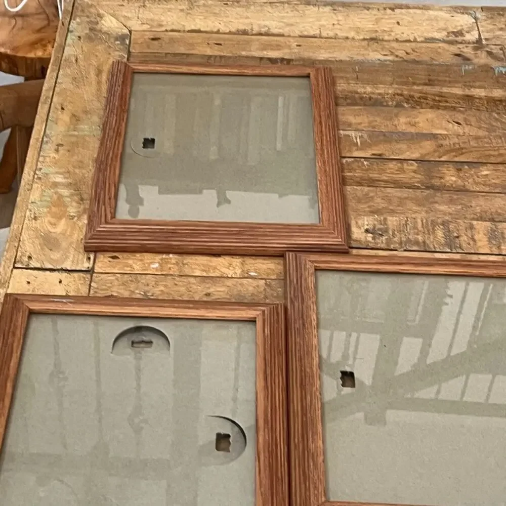 Rustic Wooden Rectangle Picture Frames Set of 3 8 x 11 in Classic Wood Grain